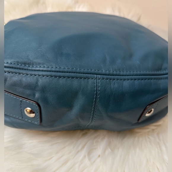 Coach Teal Leather Shoulder Bag# F14706 - Picture 5 of 12